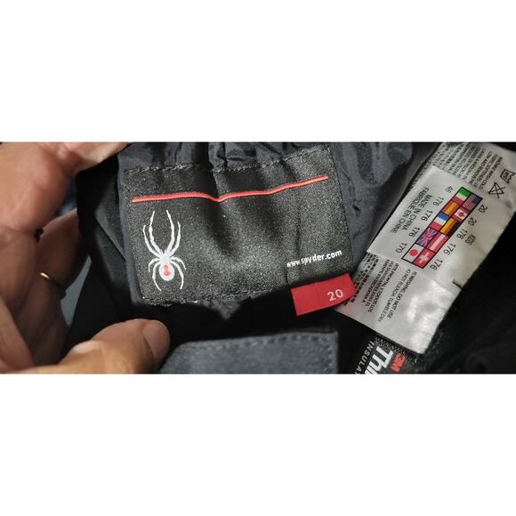 M744) Spyder Boys Propulsion Side Zip Black Bib Pants Size 20 - Picture 8 of 9